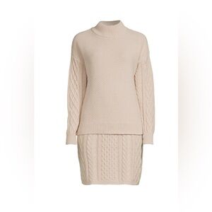 Time and Tru Mock Neck Cable Knit Sweater and Skirt Set, 2-Piece size XL NWT